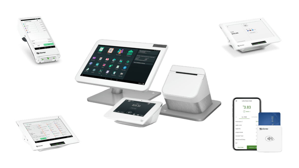Clover POS hardware collage